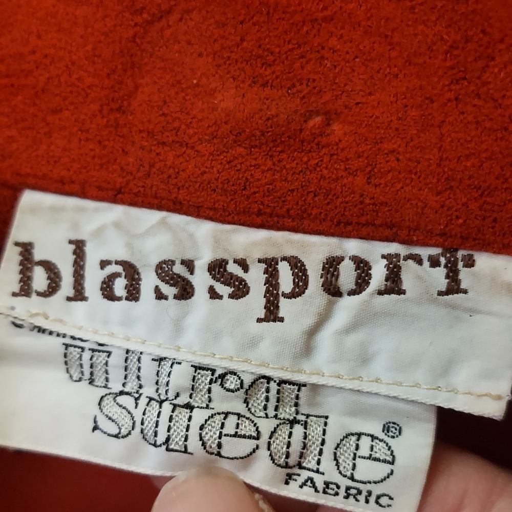 Blassport Ultra Suede Blazer Jacket Women Medium Red Long Sleeve DISCOLORED - Picture 14 of 15